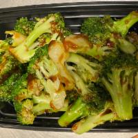 Plain Broccoli · Served with white rice or brown rice and choice of sauce.