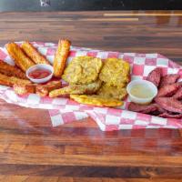 DB Hangover Platter · Tostones, salami, fried cheese.