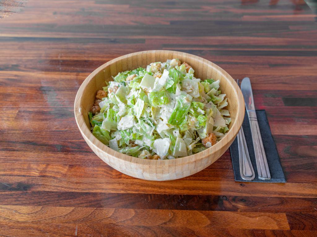 Ceasar Salad · Romaine lettuce, croutons, Parmesan cheese and Caesar dressing.