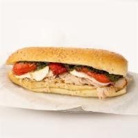 Number Seven · Herb Roasted Turkey, Fresh Mozzarella, Roasted Red Peppers, Cutlets' Basil Pesto