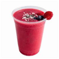 Power Smoothie · Organic acai, strawberries, banana, vanilla protein, ＆ choice of milk.
