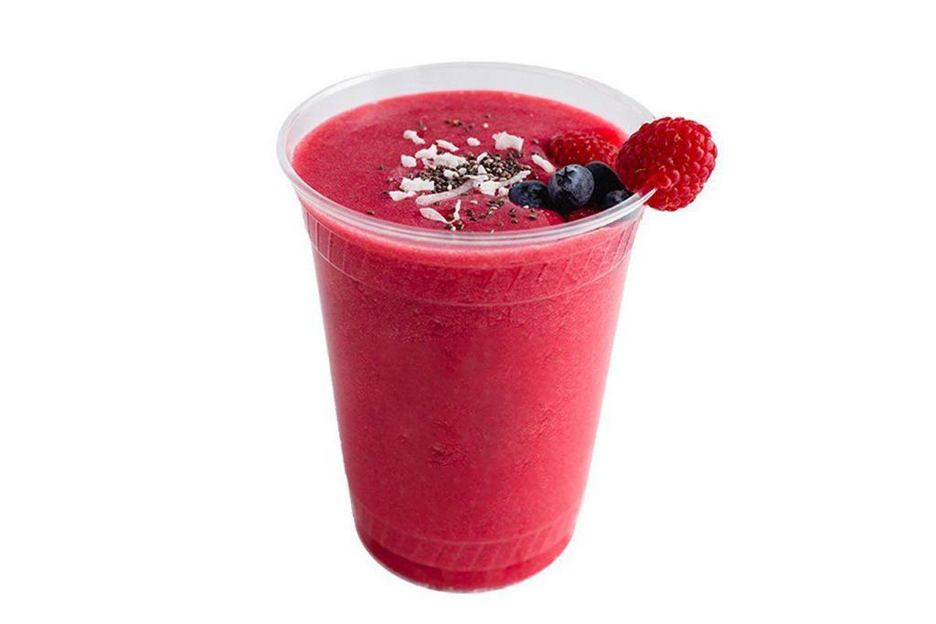 Power Smoothie · Organic acai, strawberries, banana, vanilla protein, ＆ choice of milk.