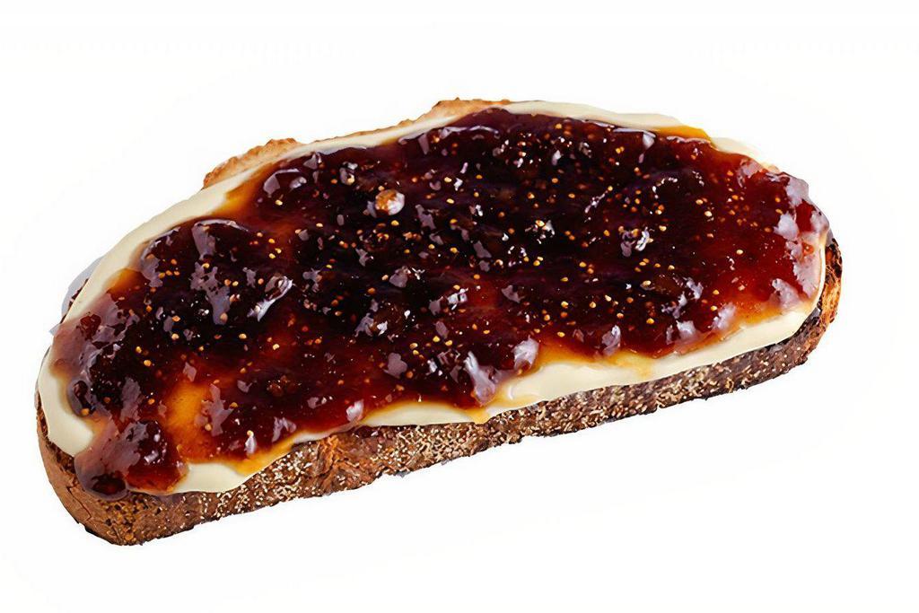 Figalino Toast · Toasted Bread, Brie Cheese,  Fig Jam

