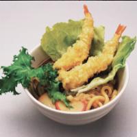 H3. Udon with Shrimp Tempura · 2 pieces shrimp tempura.