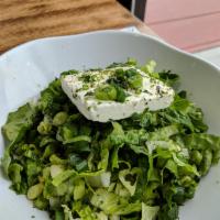 Green Salad · Lettuce, scallions, dill and imported Greek feta cheese. Served with our house dressing on t...