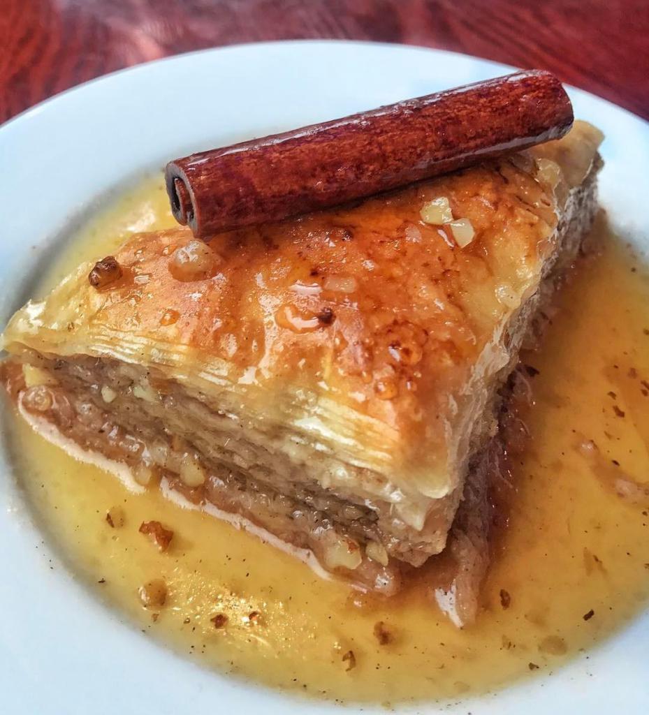 Baklava · Homemade baklava, a rich, sweet dessert pastry made of layers of phyllo dough filled with chopped walnuts & almonds and sweetened and held together with a honey based syrup.