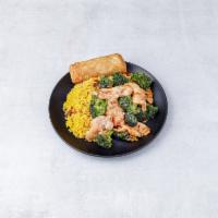 C11. Chicken with Broccoli Combo · Served with one egg roll and pork fried rice.