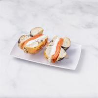 Nova Lox with cream cheese Bagel · Our fresh smoked lox on a fresh bagel with cream cheese, add capers, tomatoes & onion for th...