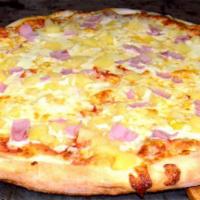 Hawaiian Pizza · Ham, pineapple and sauce.