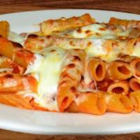 Baked Ziti · Mozzarella and ricotta cheese. Served with bread and butter.