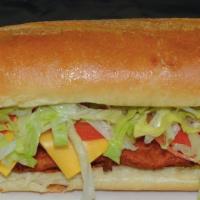 Chicken Cutlet Hero · Lettuce, tomatoes, mayo and American cheese.