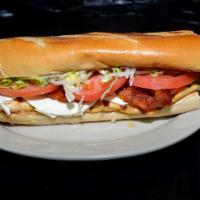 New York Hero · Grilled chicken, bacon, lettuce, tomato, onion, fresh mozzarella cheese & mayo.