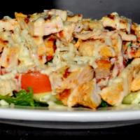 Chicken Caesar Salad · (romaine lettuce tomato pecorino romano cheese croutons and dressing)