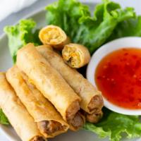 Vietnamese Spring Roll (3pcs) · glass noodles, ground pork, grated carrot, wood ear mushrooms, shallots, Served with sweet c...