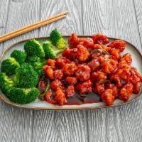 General Tso's Chicken · White meat crunchy chicken with Spicy general Tso’s sause 