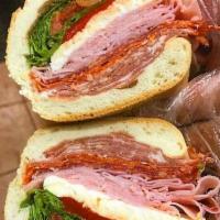 C.7 The A&S Sandwich · Imported prosciutto dI parma, soppressata, ham, pepperoni, fresh mozzarella, roasted pepper,...