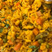 Saffron Rice Pilaf w/ Mixed Veggies · 
