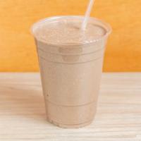 Brooklyn Protein Shake · Oats, banana, agave, peanut butter, and chocolate protein almond milk.
