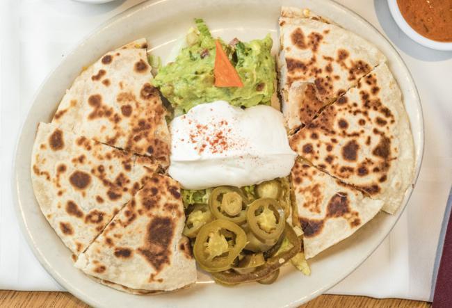 Small Spinach Quesadillas · Served With Jalapeños, Sour Cream And Guacamole