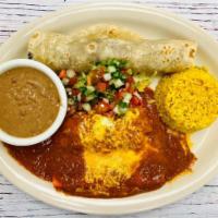 El Tejano · Choice Of Beef Or Chicken Fajita Taco, One Cheese Enchilada, One Tamale, Served With Pico De...