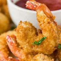 Fried Coconut Shrimp (8 pcs) · Jumbo shrimp coated with coconut flakes, lightly battered and served with Remoulade sauce