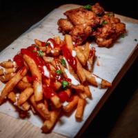 6 Mild Wings with Fries  · Get a serving of 5 fresh, crispy and golden brown chicken wings fried then tossed in your ch...