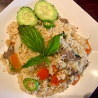 Basil Fried Rice · Jasmine rice with basil, chili, bell pepper, onions and spicy.