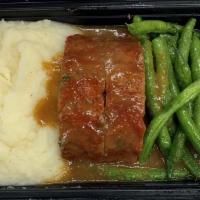 Meatloaf Dinner · Served with whipped potatoes and string beans. No special instructions please.