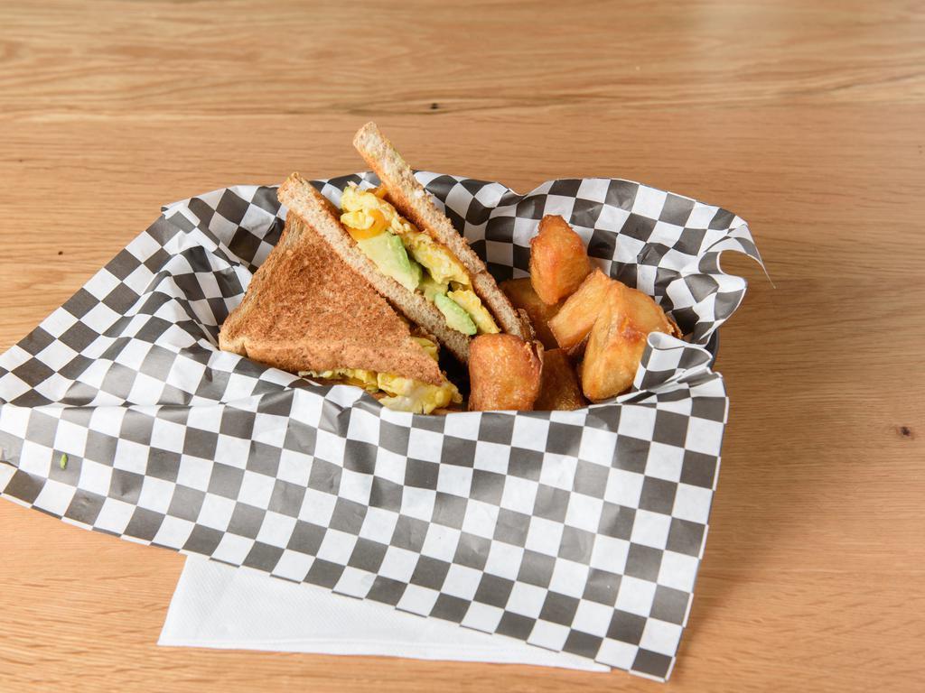 Healthy Breakfast Sandwich · 1 scrambled egg, cheddar or American cheese and avocado served on wheat toast.