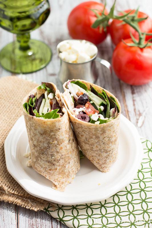 Greek Style Wrap · Grill chicken with feta cheese and spinach.