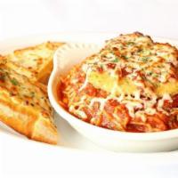 Chicken Parmesan · Made or covered with Parmesan cheese.