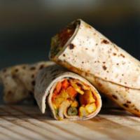 Green Chile Egg and Bacon Burrito · Flour tortilla with a savory filling.