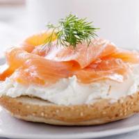Bagel with Nova Scotia Lox and Cream Cheese · Fresh Lox with your choice of cream cheese on a bagel.