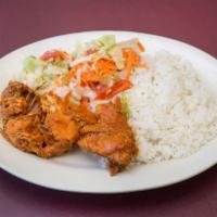 Chicken Stew Dinner Special · Served with a choice of rice and beans or green plantains or sweet plantains and small salad.