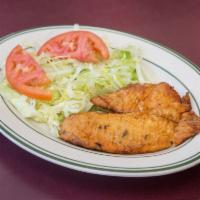 Fish Dinner Special · Served with a choice of rice and beans or green plantains or sweet plantains and small salad.
