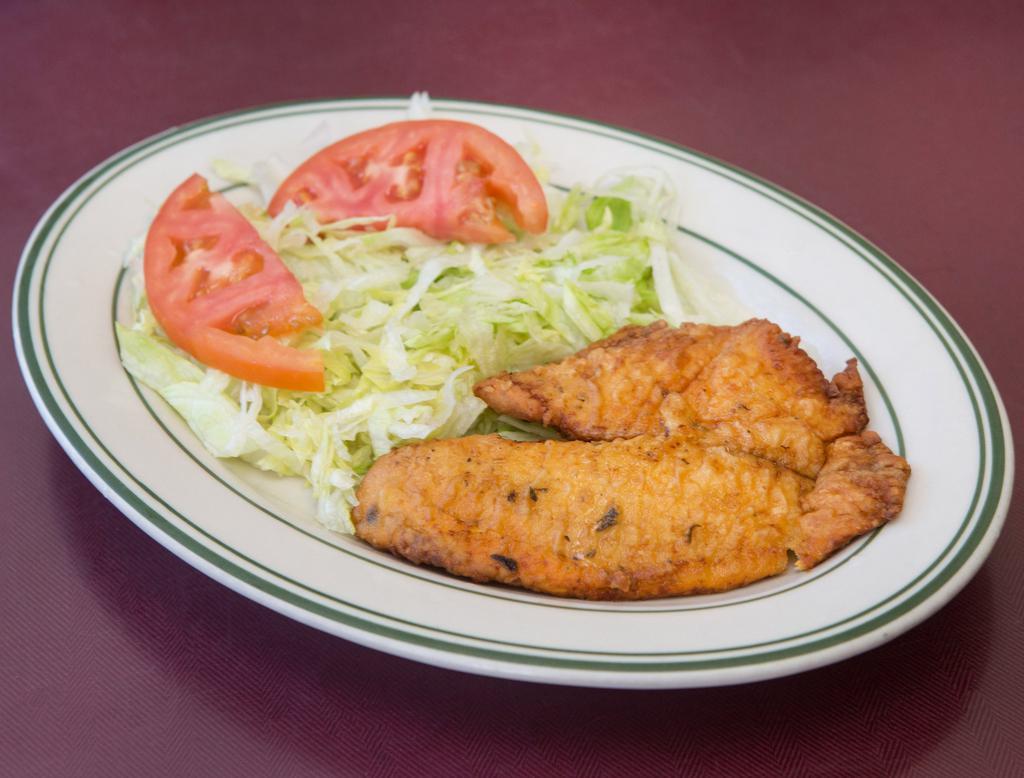 Fish Dinner Special · Served with a choice of rice and beans or green plantains or sweet plantains and small salad.