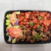 Combo/Mix Salad · Comes With Grilled Chicken and Lamb, Grilled Onion, Green pepper,
Cilantro, Lettuce, Red Cab...