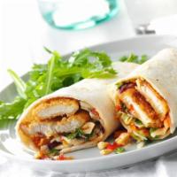 Ranch Wrap · With fried chicken, bacon, ranch dressing, lettuce and tomato. Served with chips.