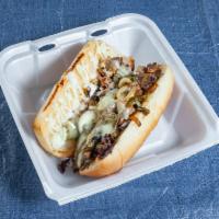 Philly Cheesesteak  · Onions, peppers, mushrooms cheese and mayo.
