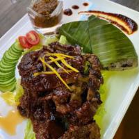 Crying Tiger · Northeastern style Thai steak grilled marinated steak with Topaz special chili sauce served ...