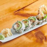 Spider Roll · Fried softshell crab rolled with cucumber, lettuce, and avocado.