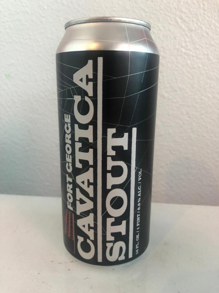 16 oz. Fort George Cavatica Stout (single beer can) · 8.8% abv. Must be 21 to purchase. 