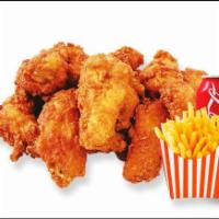 6 Hot Wings Combo · Six pieces. With fries and soda.