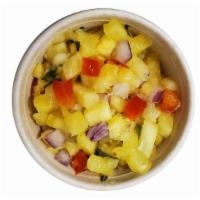 Pineapple Salsa, Med · Diced pineapple, diced red bell pepper, diced red onion, diced serrano pepper, minced cilant...