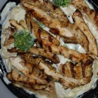 Chicken Broccoli Alfredo · Served with your choice of pasta, salad and garlic knots.