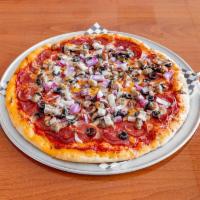 Combination Pizza · Salami, pepperoni, Italian sausage, onions, black olives and fresh mushrooms.