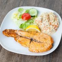 1/2 lb. Salmon Fillet · Choice of fried or broiled & served with choice of side.