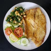 Tilapia Fillet · Choice of fried or broiled & served with choice of side.