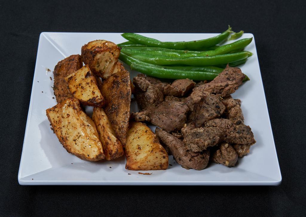 Filet Mignon · ***Meals are pre-made & may sell out. Ingredients cannot be changed***

w/Potato Wedges & Vegetables.

Calories 362, Protein 39g, Carbs 29g (net carbs 25g), 7g Fat

Consuming raw or undercooked meats, poultry, seafood, shellfish or eggs may increase your risk of foodborne illness.