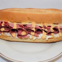 Bedstuy Special · Pastrami, corned beef, Swiss, coleslaw and Russian dressing.